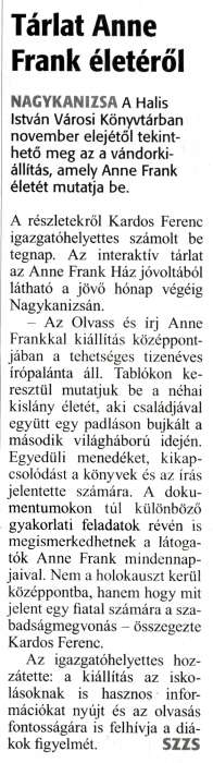 Zalai Hírlap 2018 10 31 253sz 01old - Tárlat Anne Frank életéről.jpg Zalai Hírlap 2018 10 31 253sz 01old - Tárlat Anne Frank életéről.jpg